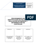 Pr-sst-01 Procedimiento de Identificación de Peligros J Evaluación de Riesgos y Determinación de Controles