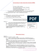 Biochemistry & Pharmacology of Major Depressive Disorder (MDD)