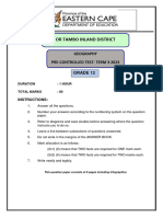 Geography Grade 12 Pre-Controlled Term 3 2023