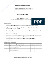 16 Year 8 Mathematic QP