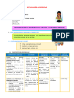 D1 A2 SESION PS. Valoramos Nuestras Manifestaciones Culturales y Costumbres Familiares