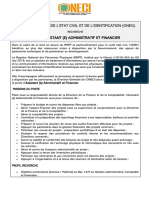 Appel A Candididature Assistant Administratif Et Financier