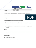 TRABALHO 2 UNIDADE - Ativ Avaliativa Prática Diagnóstico e Melhorias em Processos Adm