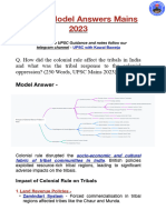 History Model Answer Mains 2023