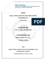 Unit 2 - Meat Processing - FD8010 - Meat, Fish and Poultry Proceesing Technology