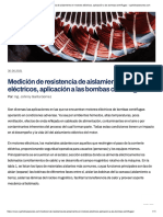 Medición de Resistencia de Aislamiento en Motores Eléctricos, Aplicación A Las Bombas Centrífugas