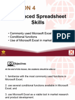 L4 Advanced Spreadsheet Skills - For COT 1