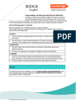 A2 Key For Schools Writing Checklist For Teachers