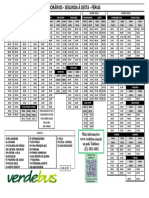 Tabela de Horarios Seg Sex Ferias