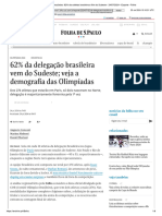 Olimpíadas - 62% Dos Atletas Brasileiros Vêm Do Sudeste - 24 - 07 - 2024 - Esporte - Folha