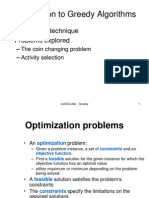 Introduction To Greedy Algorithms: - The Greedy Technique - Problems Explored