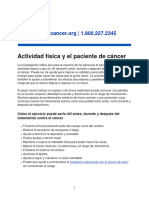 Actividad Física y El Paciente de Cáncer