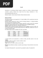 Dbms Unit-II Notes