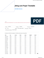 Prayer Timetable