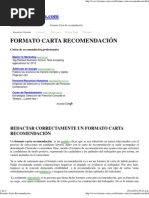 Formato Carta Recomendacion