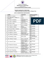 Research Symposium List of Participants