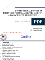 The Effect of Motivational Factors On Employees Performance: The Case of Abay Bank S.C at Head Office