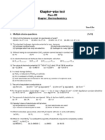 Chapter-Wise Test: Class-XII Chapter-Electrochemistry