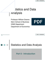 Statistics and Data Analysis: Professor William Greene Stern School of Business IOMS Department Department of Economics