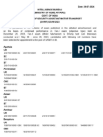 Date: 26-07-2024 Intelligence Bureau (Ministry of Home Affairs) Govt. of India Final Result of Security Assistant/Motor Transport (SA/MT) EXAM 2023