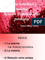 Anemia Hemolitica y Malaria. Relación y Causa de Estas Patologías