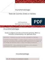 Imunohematologia Teste de Coombs Direto e Indireto: Prof Francielli Licks Hemoterapia e Banco de Sangue