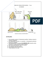 Avaliação Língua Portuguesa - 7° Ano - III Unidade