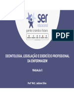 WebAula II - DEONTOLOGIA, LEGISLAÇÃO E EXERCÍCIO PROFISSIONAL DE ENFERMAGEM