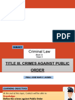 Week 3 TITLE III. CRIMES AGAINST PUBLIC ORDER