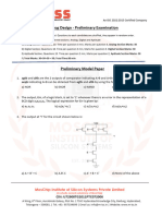 Analog Design - Model Exam Paper - Preliminary - M ISS