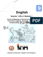 English9 - Q1 - Mod1 - Wk4 - Arrive at Meaning of Words Through Word Formation Clipping Blending Acronymy Compounding Folk Etymology Etc. - v5