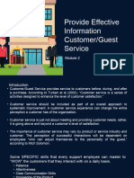 Module 2 Provide Effective Information CustomerGuest Service