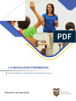 3.8. La Modalidad Presencial, Características y Rutinas de La Gestión en El Aula