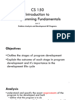 CS150 - Unit 3 - Problem Analysis and Development of Programs