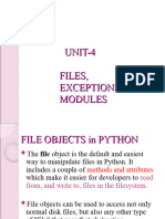 Unit 4 Python File, Exception, Modules