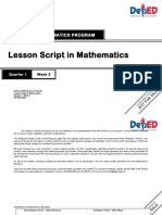 Lesson Script in Mathematics