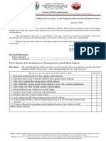 Research Questionnaire - Implementation of School Uniform