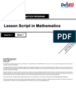 Lesson Script in Mathematics