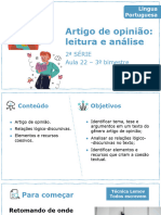 Artigo de Opinião: Leitura e Análise: 2 Série Aula 22 - 3 Bimestre