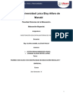 Informe Padres Con Jovenes Con Discpacidad en Educación Regular y Especial.