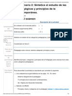 Examen - (AAB01) Cuestionario 2 - Sintetice El Estudio de Las Categorías Pedagógicas y Principios de La Educación Contemporánea