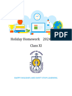 Holiday Homework-Class 11