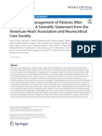 Critical Care Management of Patients After Cardiac Arrest: A Scientific Statement From The American Heart Association and Neurocritical Care Society