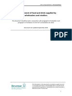 Vat On Food and Drink Supplied by Wholesalers and Retailers