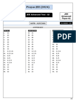 JEE Advance Practice Test 02 Paper 02 Hints & Solution Prayas JEE