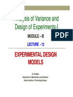 Experimental Design and Their Analysis