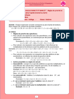 Maths - 6me - Calcul Dans N Et Dans D