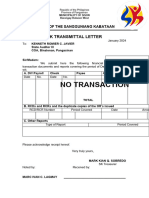 TRANSMITTAL LETTER No Transaction