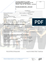 Planilla de Inscripción 2017 Instrumento