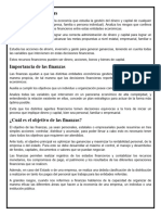 Concepto Objetivo y Funciones de Las Finanzas